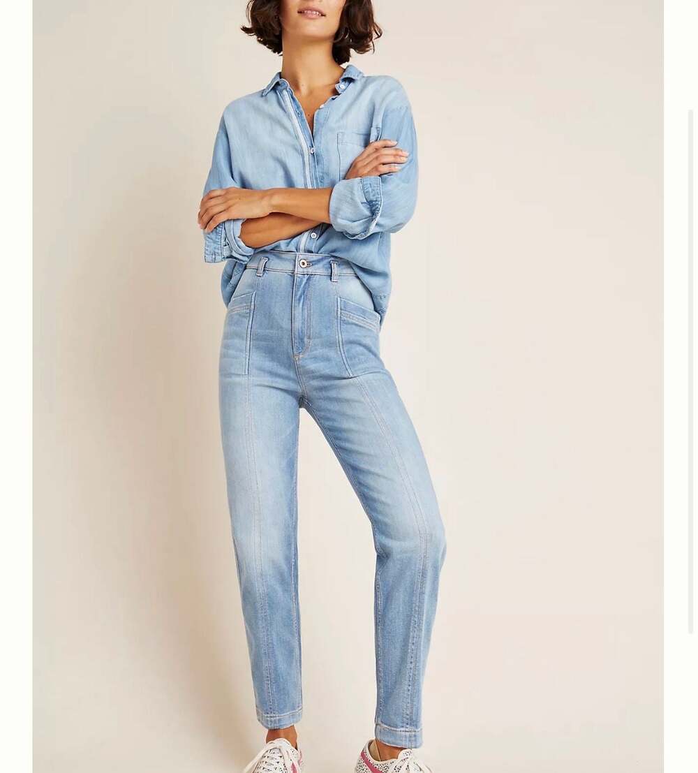 Anthropologie Pilcro Ultra High-Rise Seamed Slim Boyfriend Jeans 27